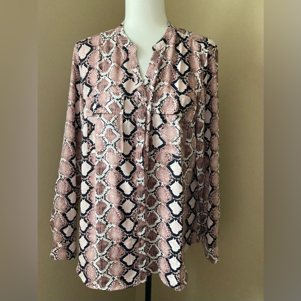 Jones New York Snakeskin Print Blouse